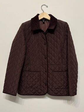 Jones NY Dark brown quilted barn jacket sz s small tried on only